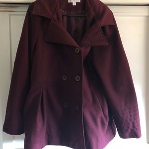 Target Xhilaration Burgundy Flared Peacoat XXL